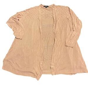 roz & ali pointelle cardigan - dusty pink - 3X EUC